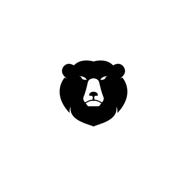 Urso Cabeça Logotipo Vetor Ícone Design Simples Ilustração — Vetor de Stock