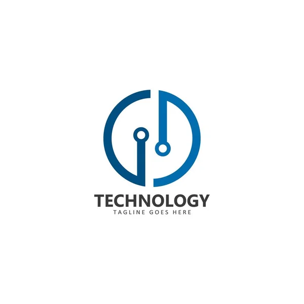 Σχεδιασμός Εικονογράφησης Έννοιας Vector Logo Technology — Διανυσματικό Αρχείο
