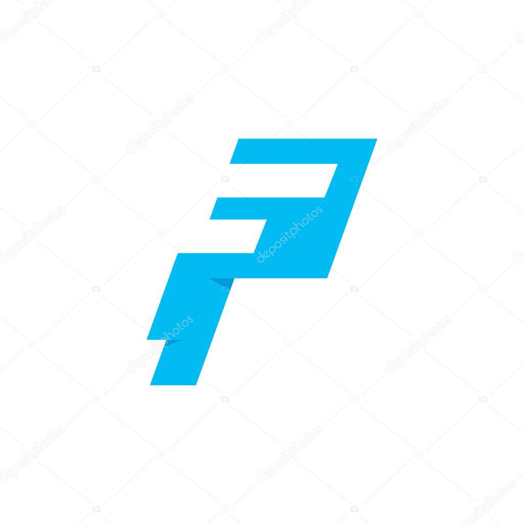 Combination of the letters f and p in blue color logo vector icon design