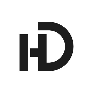 HD harf logosu basit illüstrasyon tasarımı