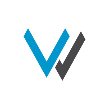 çift harfli v logo vektör resimleme tasarımı