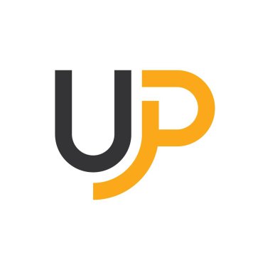 yukarı harf logo vektör simgesi tasarımı