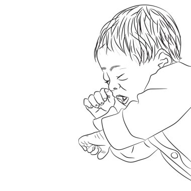 Sleeping baby. Coloring book page design for adults or kids. clipart