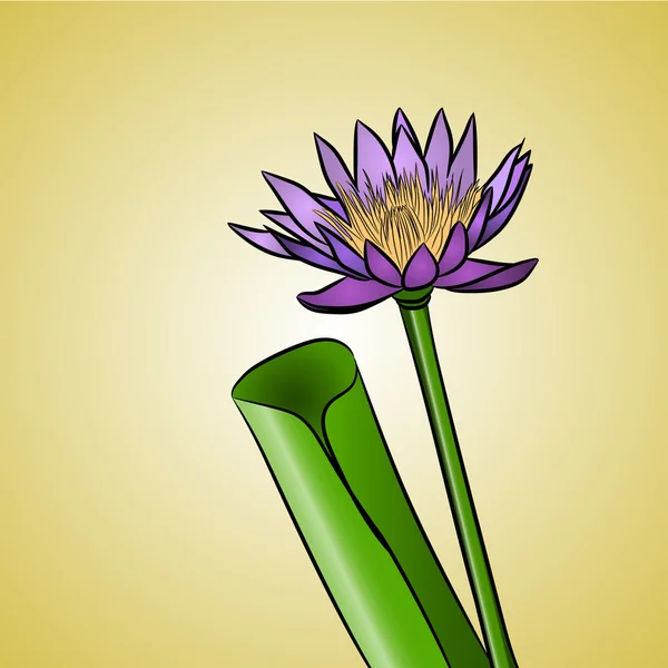 Lotus çiçeği Sarı zemin üzerine