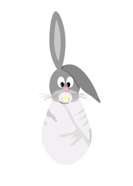 Bunny ile bir emzik ağzında