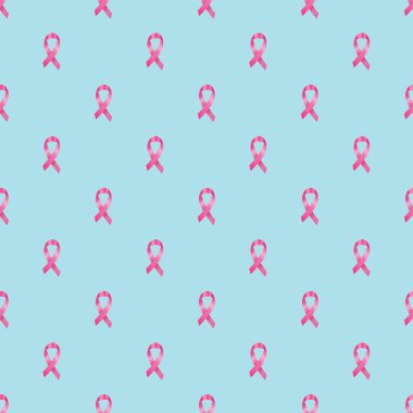 Meme kanseri üzerinde mavi bir arka plan karşı pembe kurdeleler ile desen