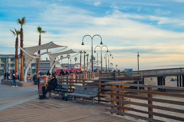 Plaża Pismo Kalifornia Usa Stycznia 2021 Promenada Pomost Przy Plaży — Zdjęcie stockowe