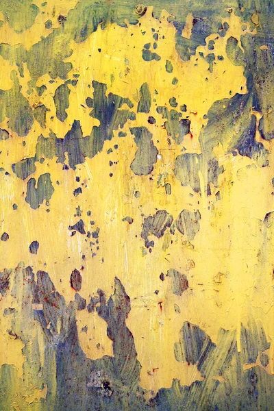 Texture in metallo arrugginito graffiato giallo — Foto Stock