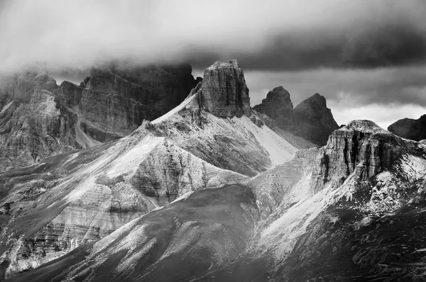 Stürmische Wolken Über Den Dolomiten Tre Cime Lavaredo Italien Europa — Stockfoto