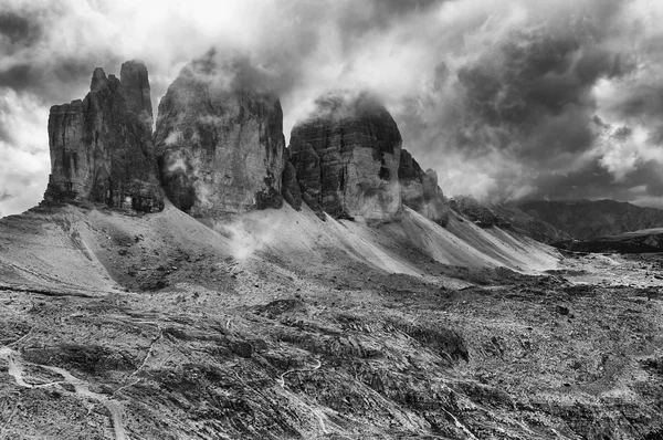 Nuages Orageux Sur Les Dolomites Tre Cime Lavaredo Italie Europe — Photo