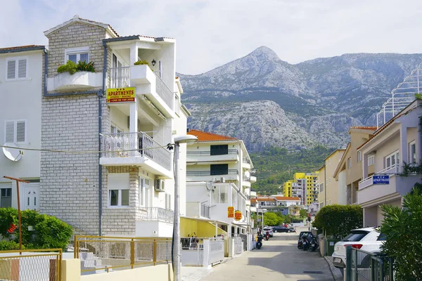 Dalmaçya Hırvatistan Avrupa Daki Makarska Tatil Beldesinin Turistik Manzarası — Stok fotoğraf