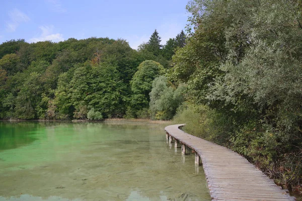 Paisagem Verão Parque Nacional Plitvice Croácia Europa — Fotografia de Stock