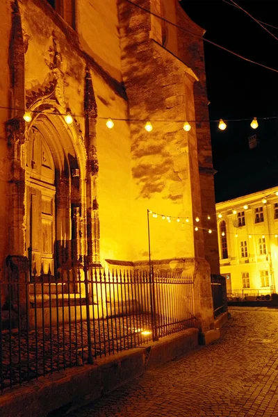 Paysage Urbain Nocturne Sibiu Roumanie Europe — Photo