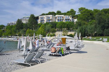 Eski kentin mimarisi ve Rovinj, Istrian Yarımadası, Hırvatistan ve Avrupa 'nın pitoresk limanı