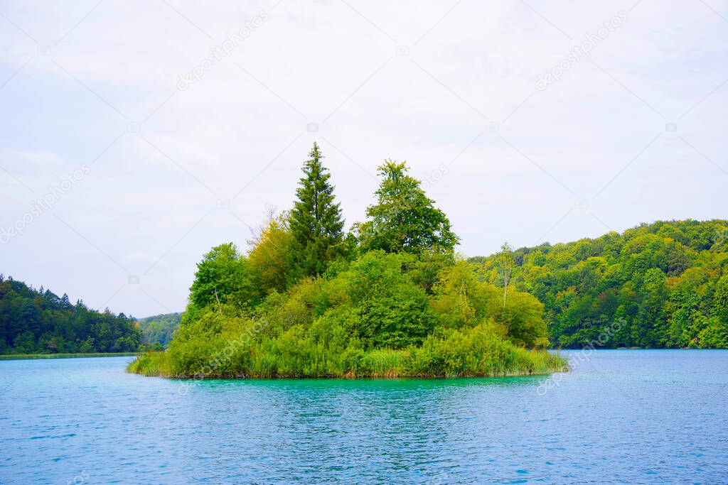 Summer landscape in Plitvice National Park, Croatia, Europe