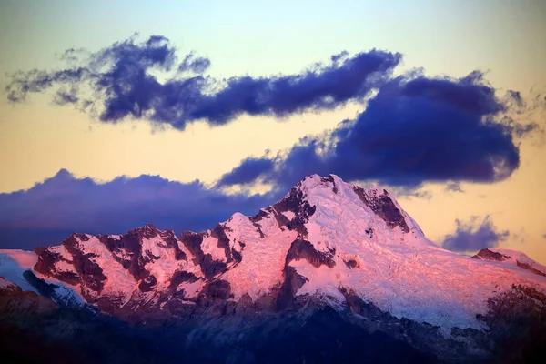 Luz Del Atardecer Sobre Cordiliera Blanca Perú América Del Sur — Foto de Stock