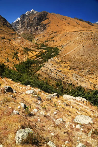 Paisaje Alpino Cordiliera Blanca Valle Cohup Perú América Del Sur — Foto de Stock