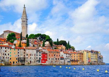  Rovinj, Istrian Yarımadası, Hırvatistan ve Avrupa 'nın turistik manzarası