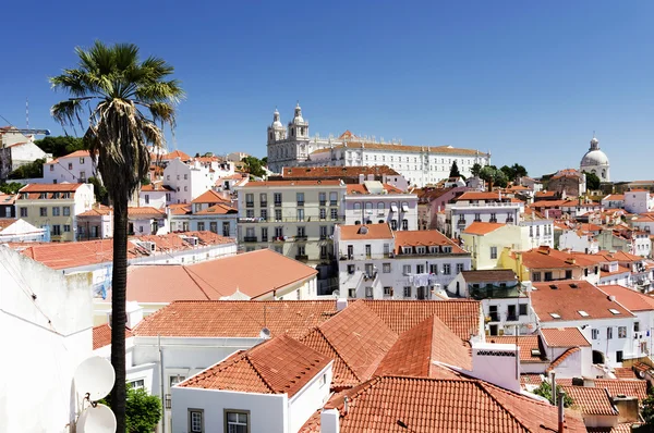 Flygfoto över Lissabon från Sao Jorge slott, Portugal, Europa — Stockfoto