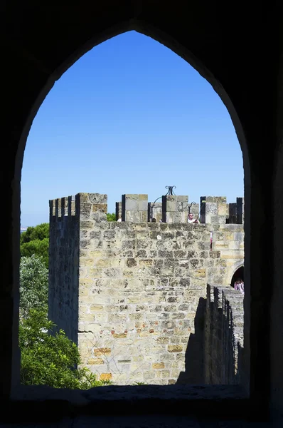 Sao Jorge zamek, Portugalia, Europa — Zdjęcie stockowe