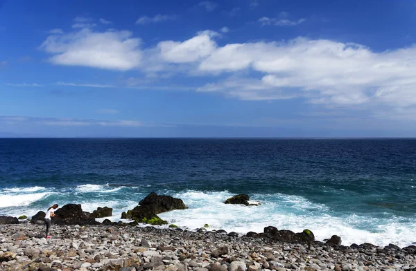 Stenig strand i Madeira, Portugal, Europa — Stockfoto