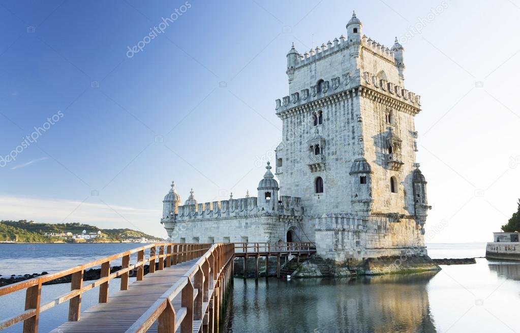 Belem Tower in sunset light