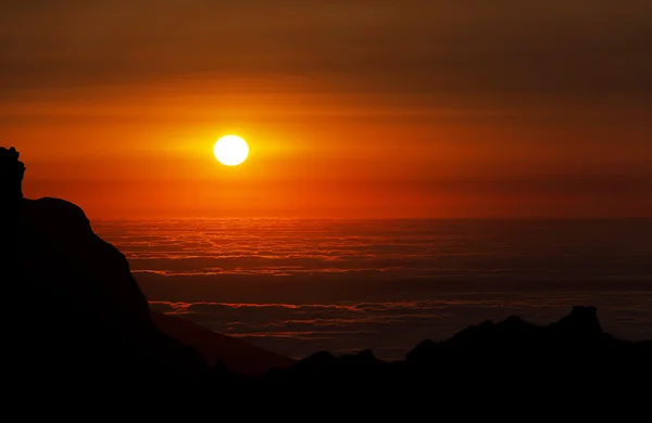 Alpine solnedgangslys på Madeira - Stock-foto