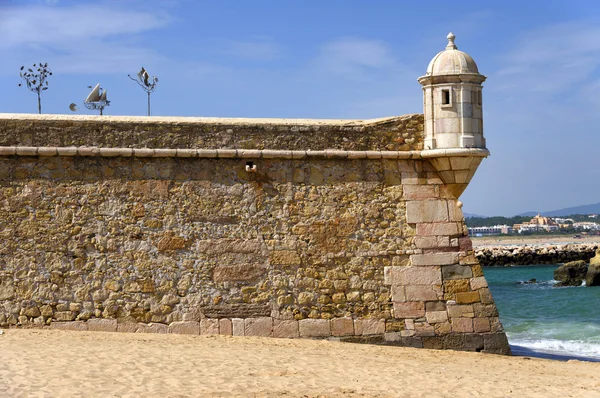 Medieval tower from Fortaleza da Ponta da Bandeira at Lagos Stock Photo