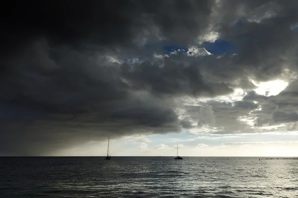 Stormy clouds over Los Cristianos resort in Tenerife — Stock Photo, Image