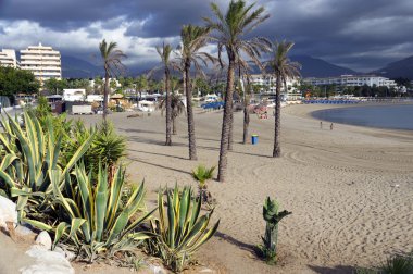 Marbella kumlu plaj, İspanya, Europe