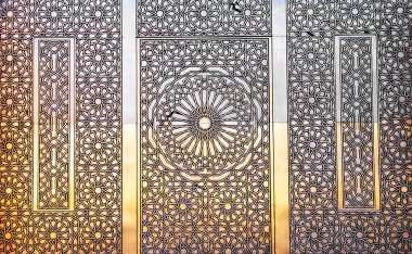 Architectural detail of the The Hassan II Mosque, Casablanca clipart