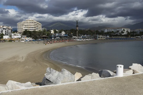 Marbella písečná pláž, Španělsko, Evropa — Stock fotografie