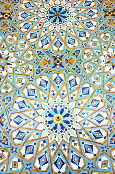 Detalhe das decorações da mesquita Hassan II em Casablanca — Fotografia de Stock