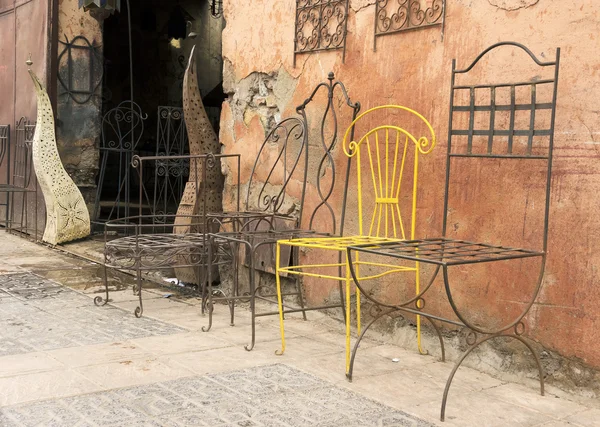 Vintage stoelen in Marrakech — Stockfoto