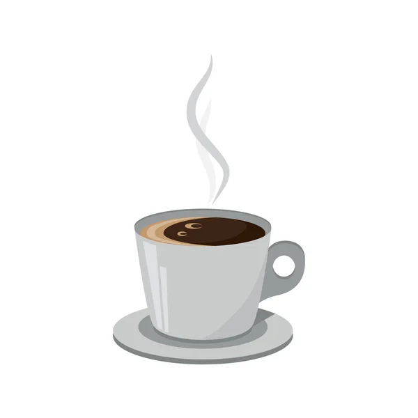 Tasse Kaffee isoliert auf weißem Hintergrund. Vektorillustration — Stockvektor