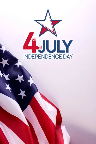 Independence Day banner with Flag of United states of America and 4th of July. — Stock Photo, Image