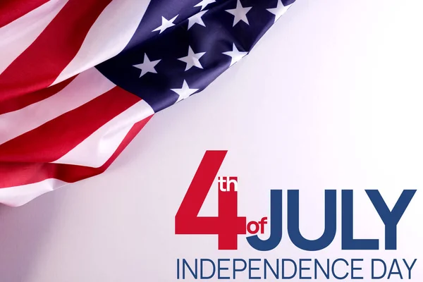 Independence Day banner with Flag of United states of America and 4th of July. — Stock Photo, Image