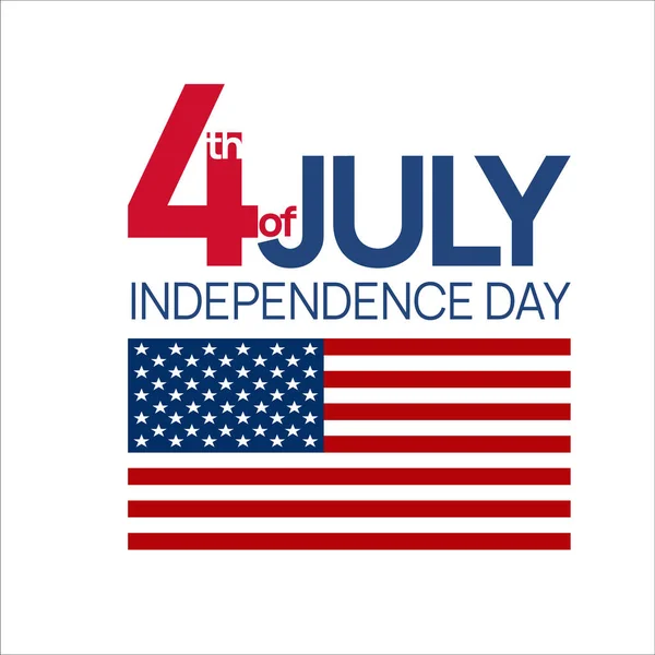 Independence Day, 4th of July Fourth of July holiday banner with symbols of USA Flag of the United States and red blue and white star. — Stock Vector