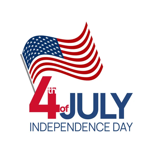 Independence Day, 4th of July Fourth of July holiday banner with symbols of USA Flag of the United States and red blue and white star. — Stock Vector