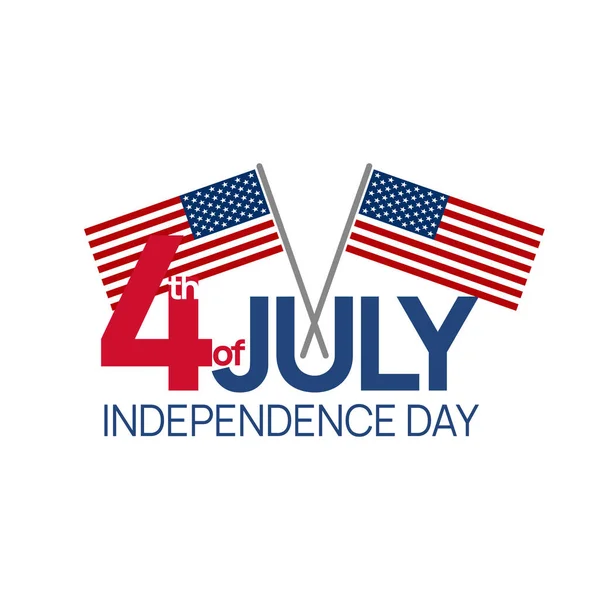 Dzień Niepodległości, 4 lipca świąteczny sztandar z symbolami USA Flaga Stanów Zjednoczonych i czerwono-niebiesko-biała gwiazda. — Wektor stockowy