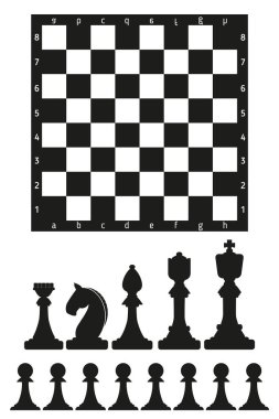 Chess Board and Chess Pieces on a White