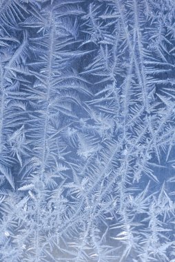 Kış camında buz desenleri