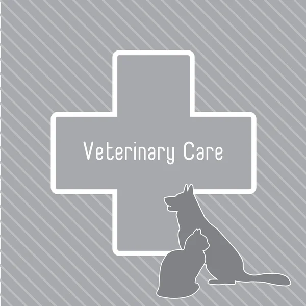 Silhouetten van kat en hond op de poster sjabloon voor veterinaire winkel of kliniek — Stockvector