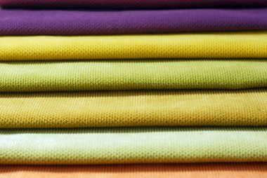 Multi color chenille fabrics. Tissue samples clipart
