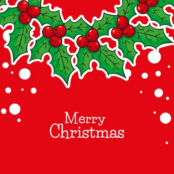 从一品红，圣诞星花圈贺卡模板 — 图库矢量图片