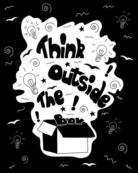 Kutusu hat dışında düşünüyorum. siyah ve beyaz ilham verici motivasyon posteri