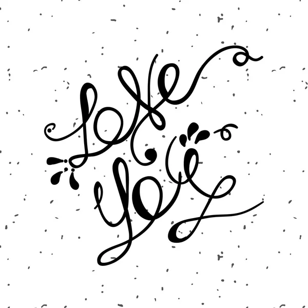 Love you lettering minimalist poster for St. Valentines day — стоковый вектор