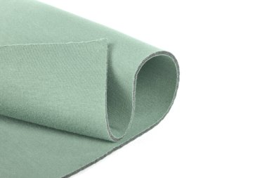 Yeşil renkli rulo. Materyal köpük lastik. Sütyen ve iç çamaşırı için kumaş. gözenekli yapı