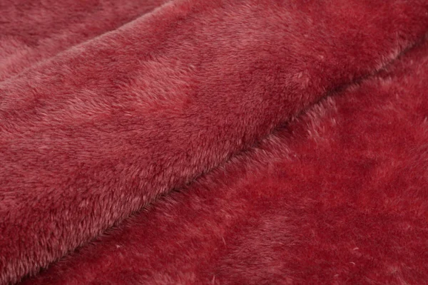 Vermelho Karakul Abstract Tecido Pele Textura Artificial Fundo Close Material — Fotografia de Stock