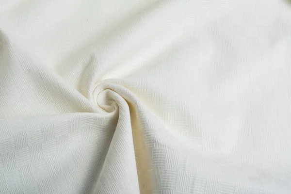 Хлопок Натуральная Ткань Ткачество Нитей Текстуры Скрученный Сгиб Шитья Одежды — стоковое фото